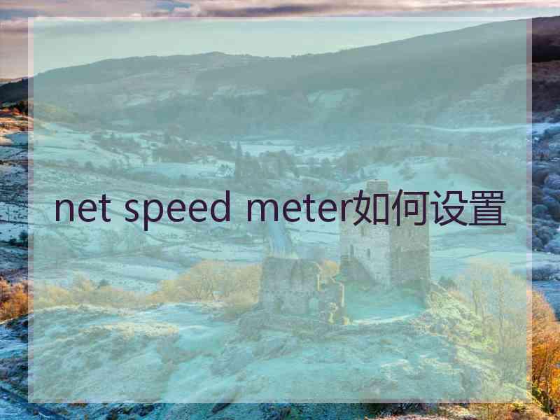 net speed meter如何设置
